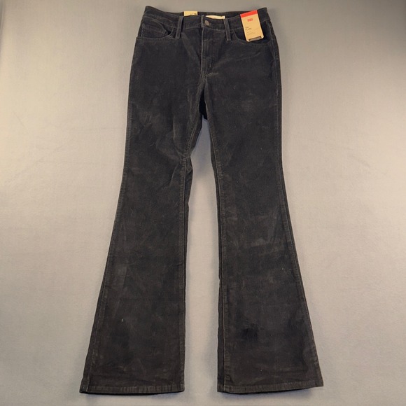 Levi's Pants - Levis 726 Flare Corduroy Pants Womens 29x32 High Rise Slim Charcoal Grey Black